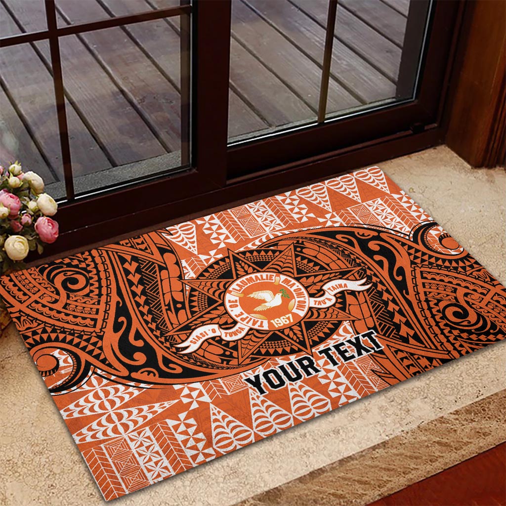 Personalised Tonga Tailulu College Rubber Doormat Since 1967 Special Kupesi Pattern Version 2 LT9 - Polynesian Pride
