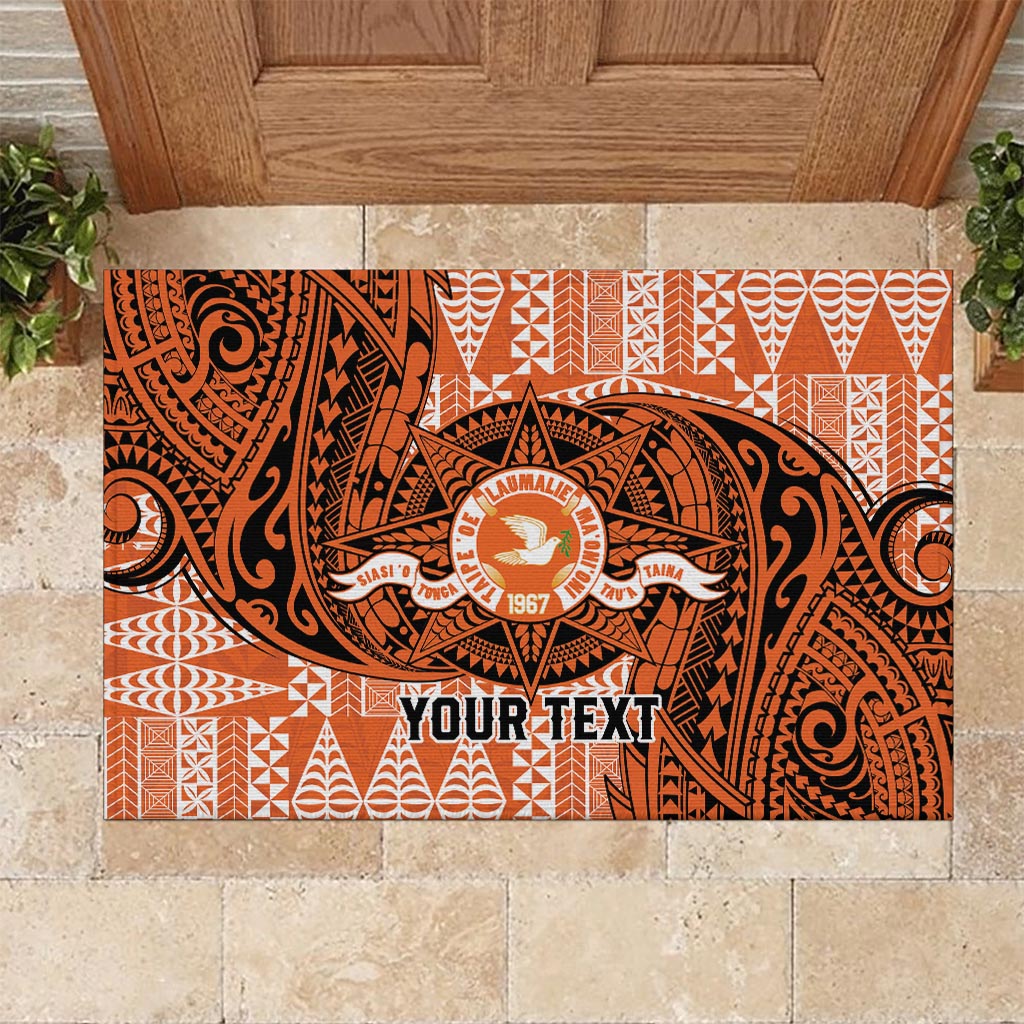 Personalised Tonga Tailulu College Rubber Doormat Since 1967 Special Kupesi Pattern Version 2 LT9 - Polynesian Pride