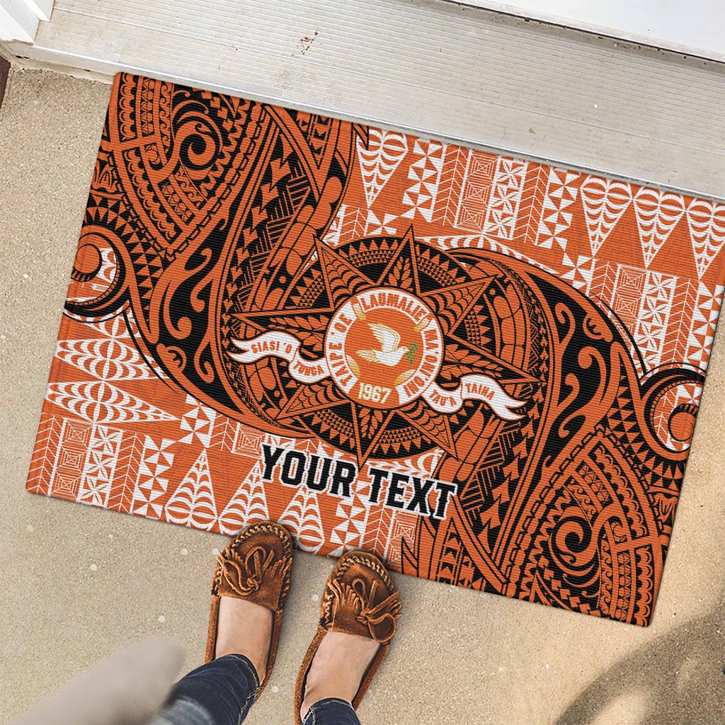 Personalised Tonga Tailulu College Rubber Doormat Since 1967 Special Kupesi Pattern Version 2 LT9 - Polynesian Pride