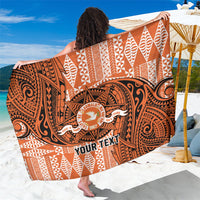 Personalised Tonga Tailulu College Sarong Since 1967 Special Kupesi Pattern Version 2 LT9 One Size 44 x 66 inches Black - Polynesian Pride