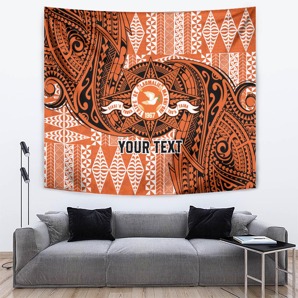 Personalised Tonga Tailulu College Tapestry Since 1967 Special Kupesi Pattern Version 2 LT9 Black - Polynesian Pride