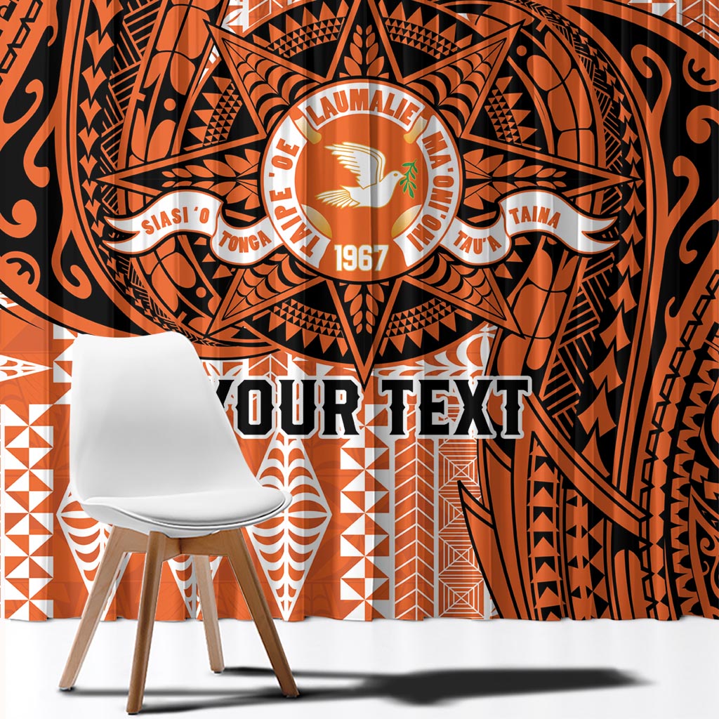Personalised Tonga Tailulu College Window Curtain Since 1967 Special Kupesi Pattern Version 2 LT9 - Polynesian Pride
