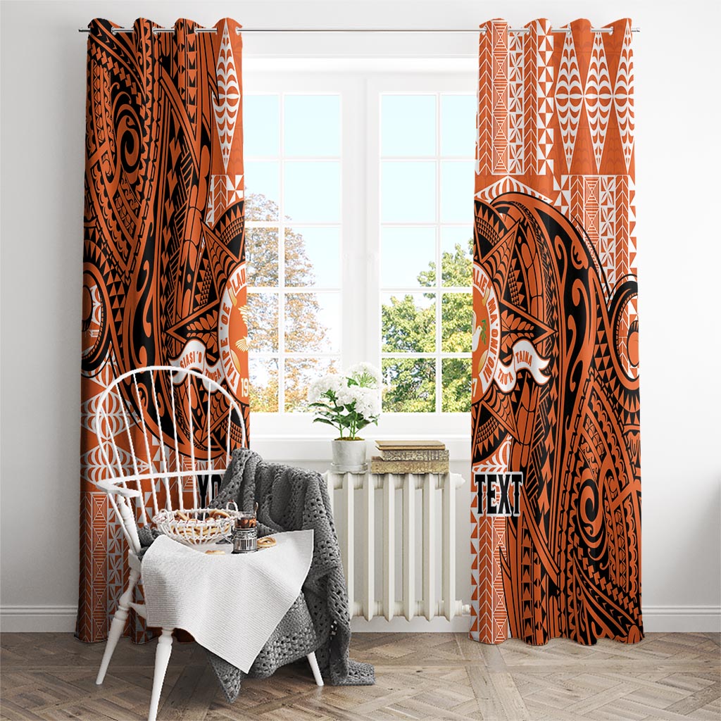 Personalised Tonga Tailulu College Window Curtain Since 1967 Special Kupesi Pattern Version 2 LT9 - Polynesian Pride