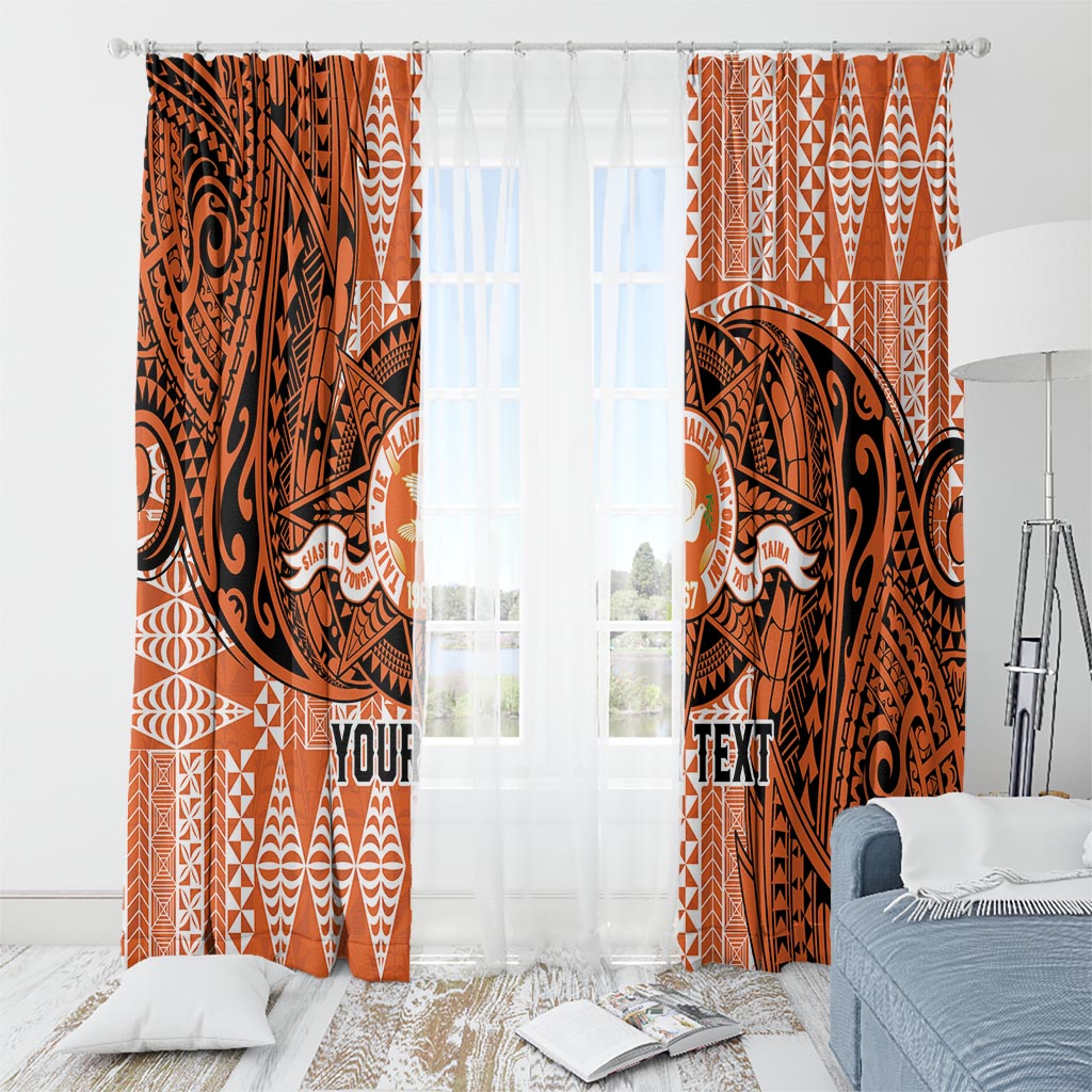 Personalised Tonga Tailulu College Window Curtain Since 1967 Special Kupesi Pattern Version 2 LT9 - Polynesian Pride