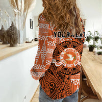Personalised Tonga Tailulu College Women Casual Shirt Since 1967 Special Kupesi Pattern Version 2 LT9 - Polynesian Pride