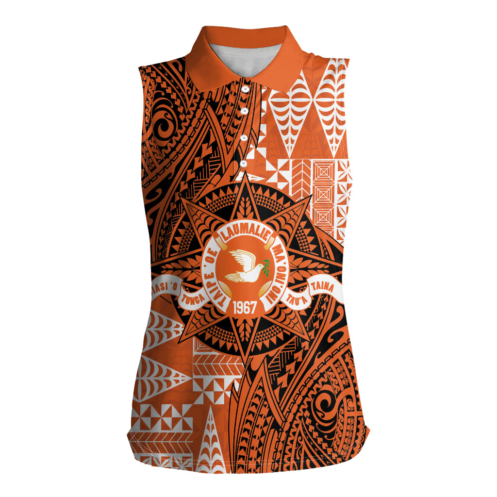 Personalised Tonga Tailulu College Women Sleeveless Polo Shirt Since 1967 Special Kupesi Pattern Version 2