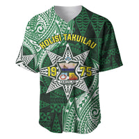 Personalised Tonga Takuilau College Baseball Jersey Since 1975 Special Kupesi Pattern LT9 Green - Polynesian Pride