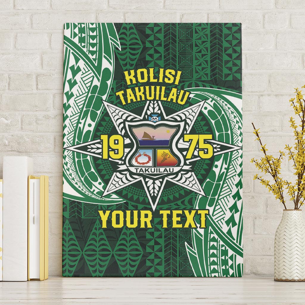 Personalised Tonga Takuilau College Canvas Wall Art Since 1975 Special Kupesi Pattern