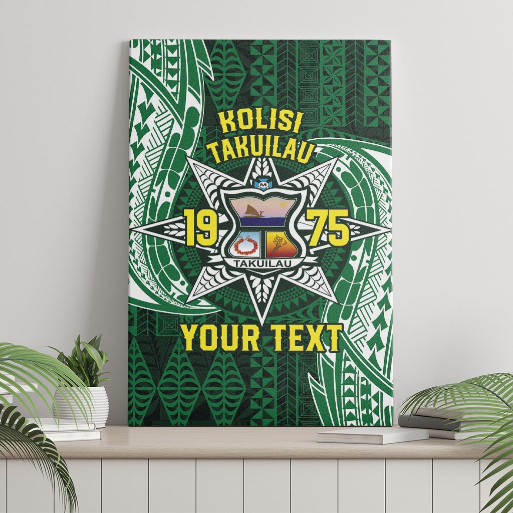 Personalised Tonga Takuilau College Canvas Wall Art Since 1975 Special Kupesi Pattern LT9 - Polynesian Pride