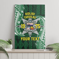 Personalised Tonga Takuilau College Canvas Wall Art Since 1975 Special Kupesi Pattern LT9 - Polynesian Pride