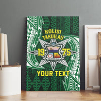 Personalised Tonga Takuilau College Canvas Wall Art Since 1975 Special Kupesi Pattern LT9 - Polynesian Pride