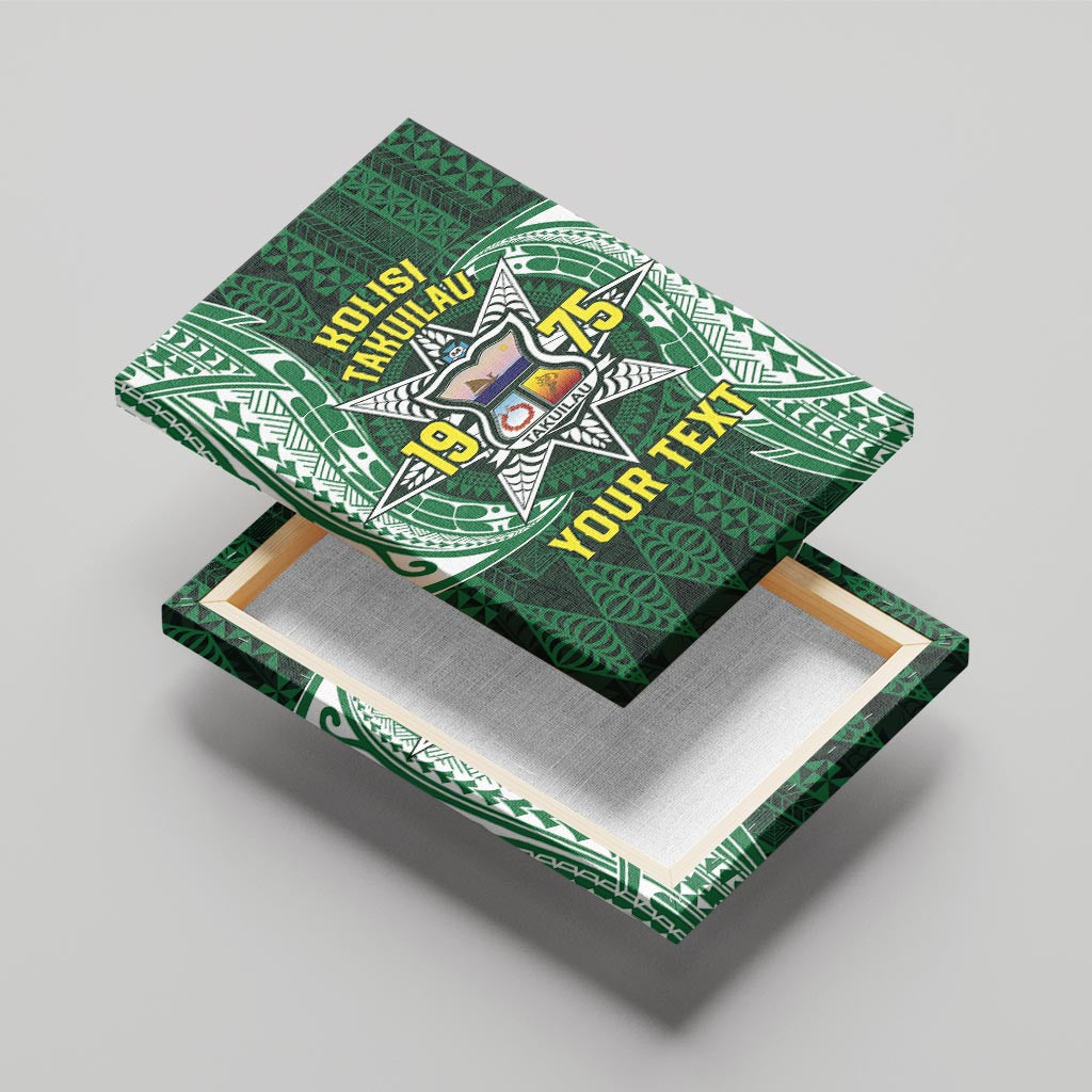 Personalised Tonga Takuilau College Canvas Wall Art Since 1975 Special Kupesi Pattern LT9 - Polynesian Pride