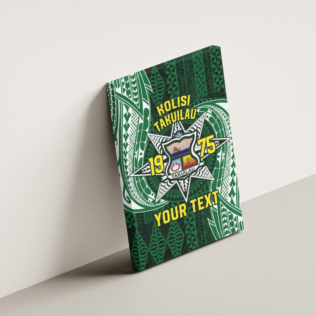 Personalised Tonga Takuilau College Canvas Wall Art Since 1975 Special Kupesi Pattern LT9 - Polynesian Pride