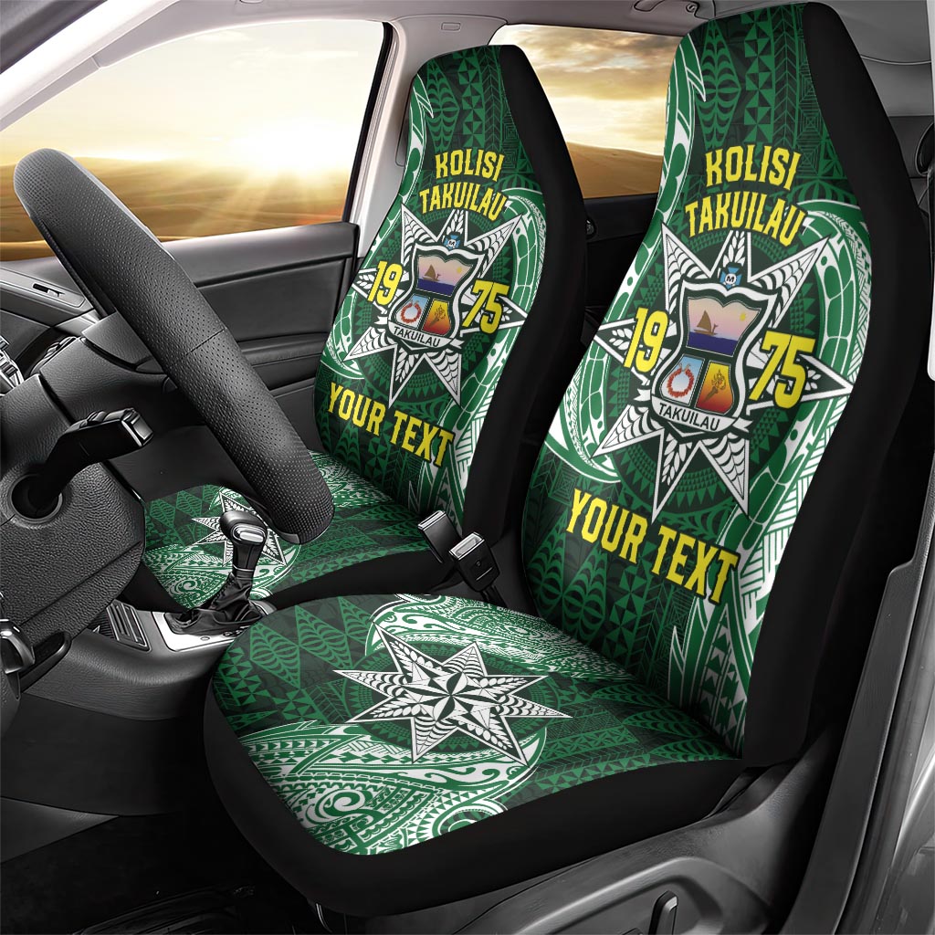 Personalised Tonga Takuilau College Car Seat Cover Since 1975 Special Kupesi Pattern LT9 - Polynesian Pride