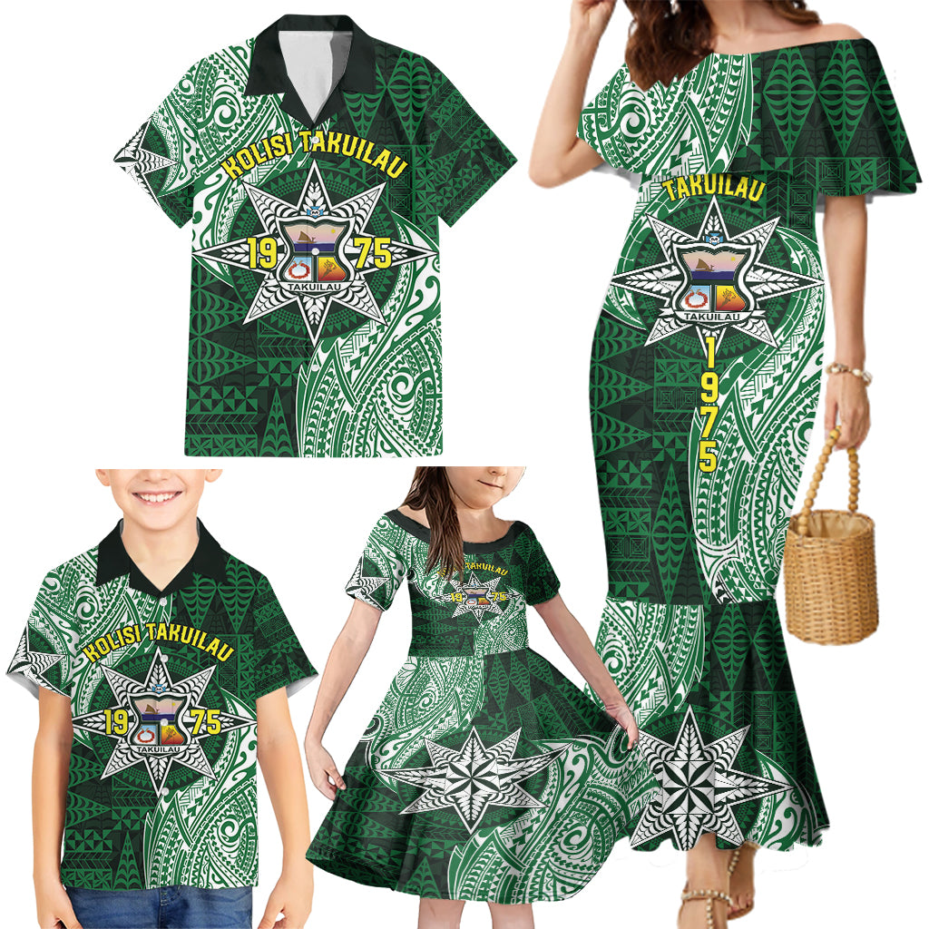 Personalised Tonga Takuilau College Family Matching Mermaid Dress and Hawaiian Shirt Since 1975 Special Kupesi Pattern