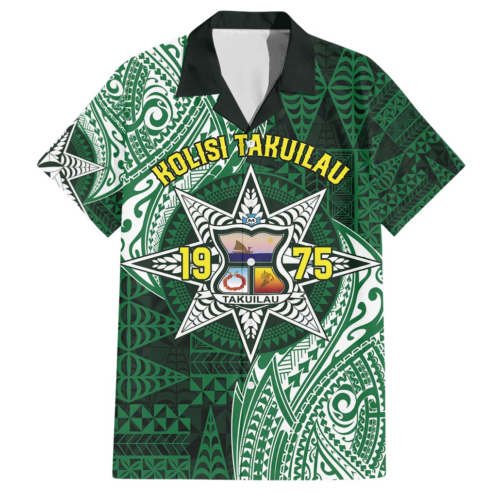 Personalised Tonga Takuilau College Hawaiian Shirt Since 1975 Special Kupesi Pattern LT9 Green - Polynesian Pride