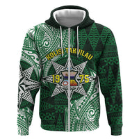 Personalised Tonga Takuilau College Hoodie Since 1975 Special Kupesi Pattern LT9 Zip Hoodie Green - Polynesian Pride