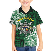 Personalised Tonga Takuilau College Kid Hawaiian Shirt Since 1975 Special Kupesi Pattern LT9 Kid Green - Polynesian Pride