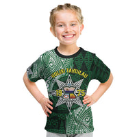Personalised Tonga Takuilau College Kid T Shirt Since 1975 Special Kupesi Pattern LT9 Green - Polynesian Pride