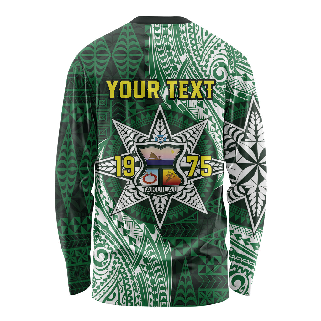 Personalised Tonga Takuilau College Long Sleeve Shirt Since 1975 Special Kupesi Pattern LT9 - Polynesian Pride