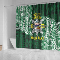 Personalised Tonga Takuilau College Shower Curtain Since 1975 Special Kupesi Pattern LT9 - Polynesian Pride