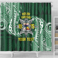 Personalised Tonga Takuilau College Shower Curtain Since 1975 Special Kupesi Pattern LT9 - Polynesian Pride