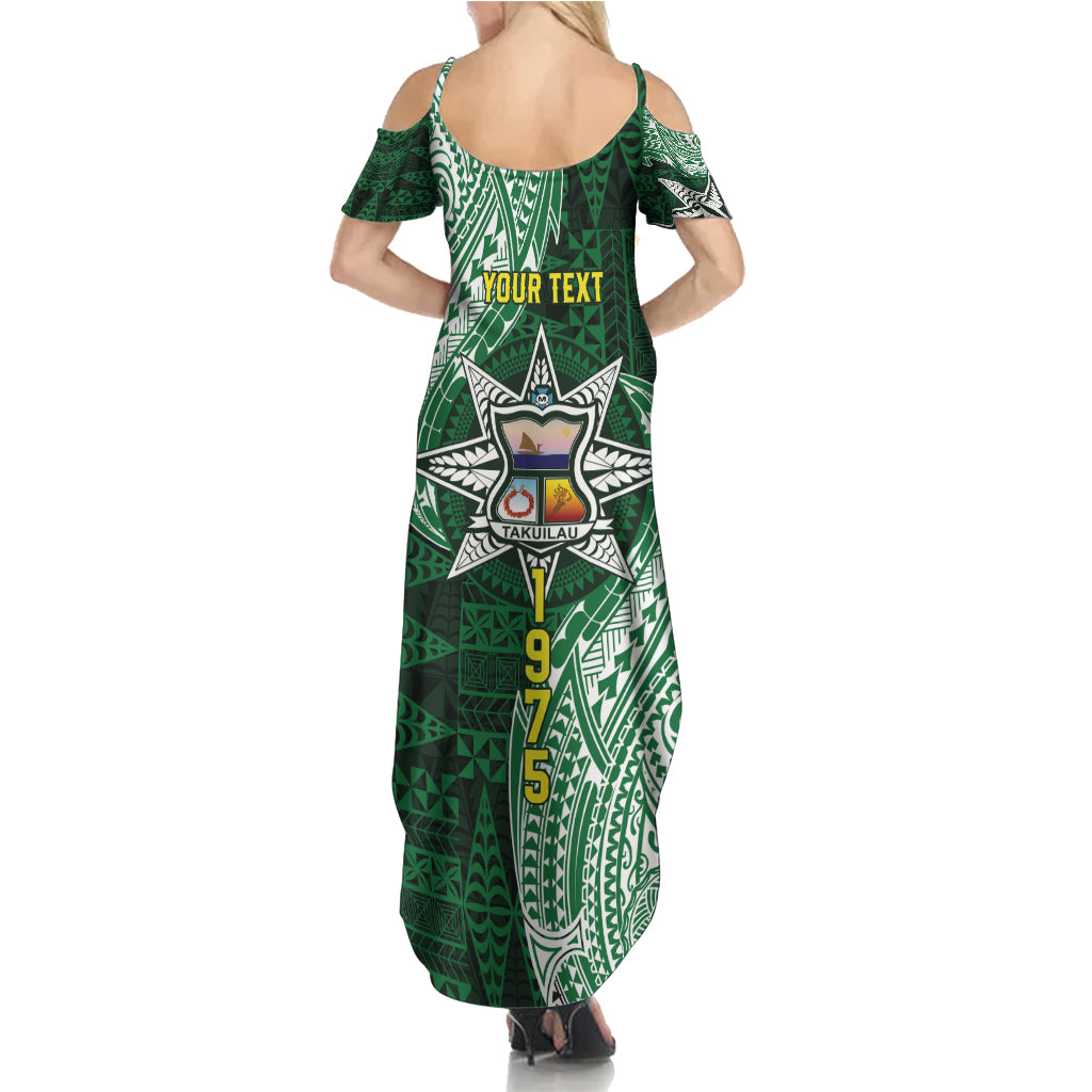 Personalised Tonga Takuilau College Summer Maxi Dress Since 1975 Special Kupesi Pattern LT9 - Polynesian Pride