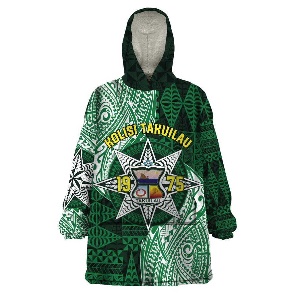 Personalised Tonga Takuilau College Wearable Blanket Hoodie Since 1975 Special Kupesi Pattern
