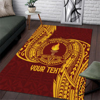 Personalised Tonga Beulah College Area Rug Since 1938 Special Kupesi Pattern LT9 Gold - Polynesian Pride