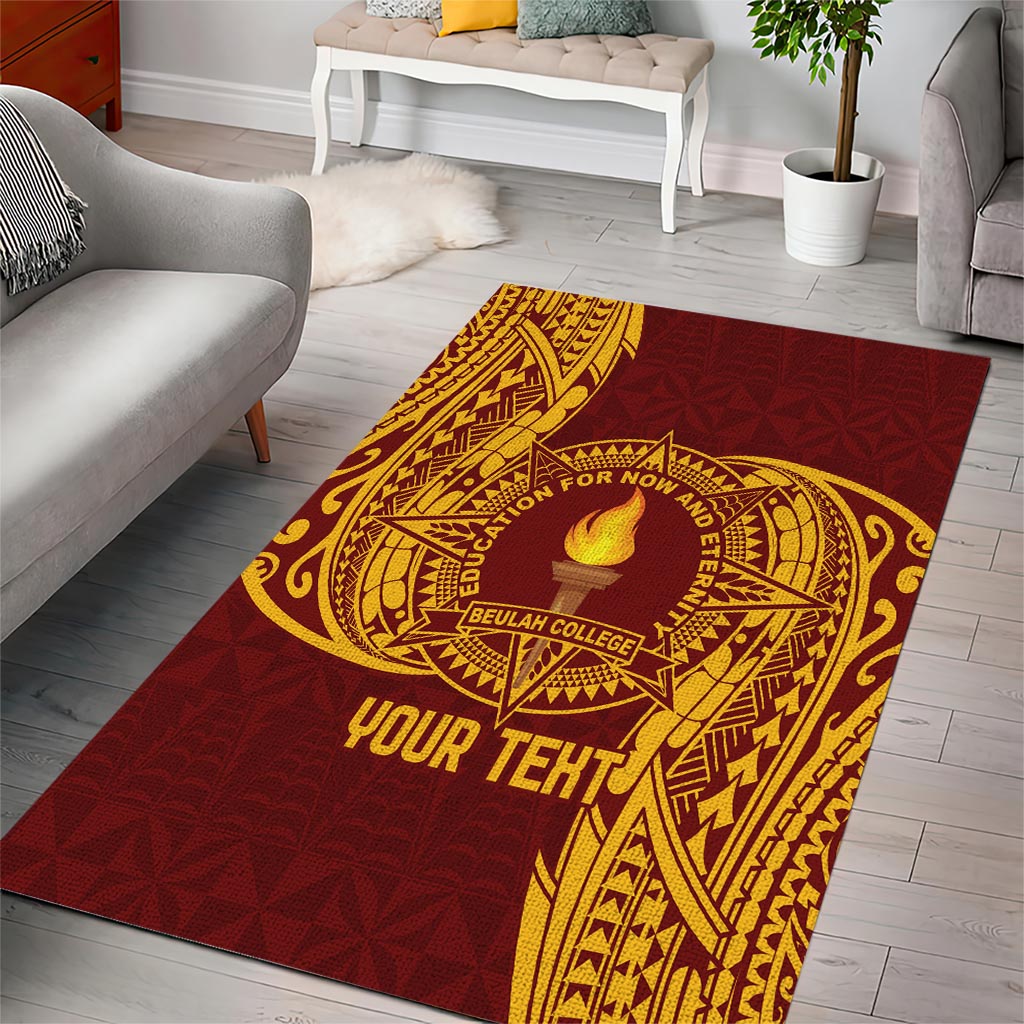 Personalised Tonga Beulah College Area Rug Since 1938 Special Kupesi Pattern LT9 - Polynesian Pride
