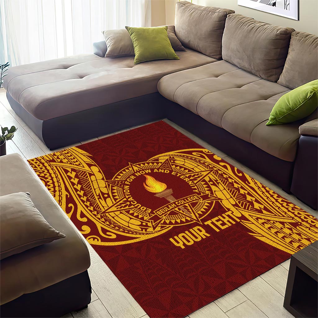 Personalised Tonga Beulah College Area Rug Since 1938 Special Kupesi Pattern LT9 - Polynesian Pride