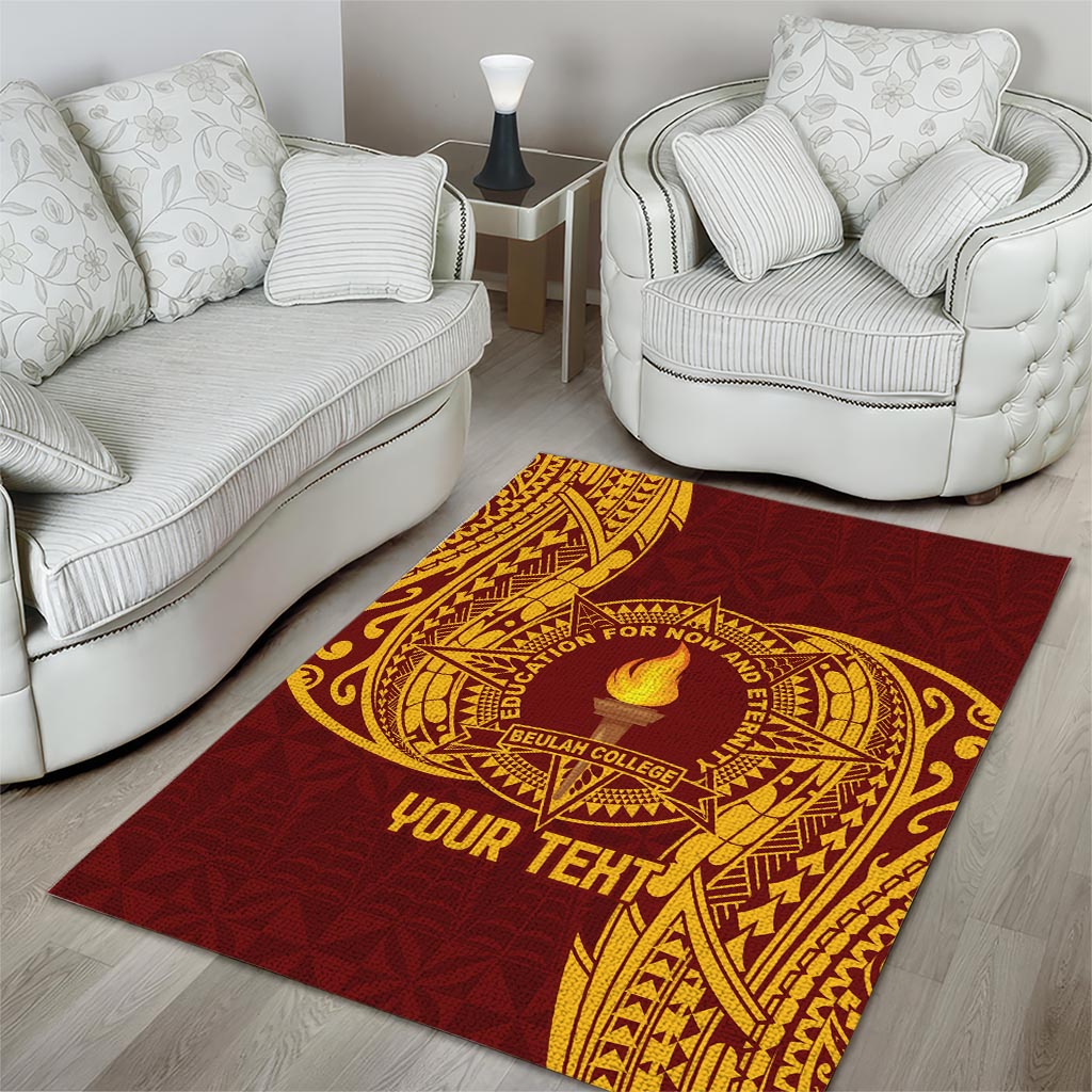 Personalised Tonga Beulah College Area Rug Since 1938 Special Kupesi Pattern LT9 - Polynesian Pride