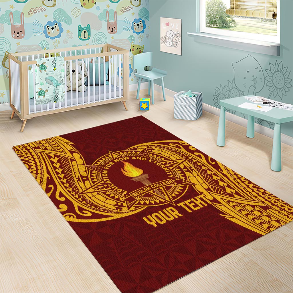 Personalised Tonga Beulah College Area Rug Since 1938 Special Kupesi Pattern LT9 - Polynesian Pride