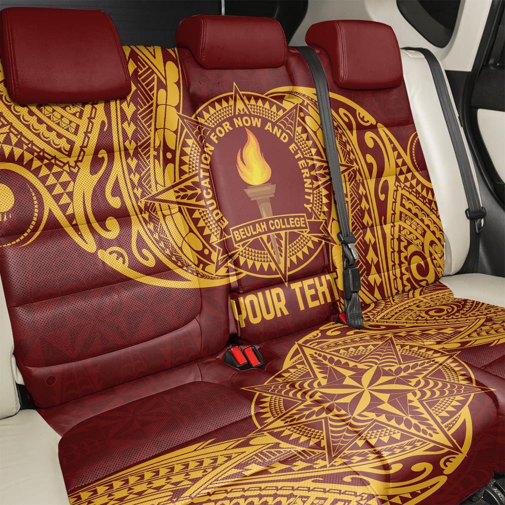 Personalised Tonga Beulah College Back Car Seat Cover Since 1938 Special Kupesi Pattern LT9 - Polynesian Pride