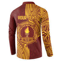 Personalised Tonga Beulah College Button Sweatshirt Since 1938 Special Kupesi Pattern LT9 - Polynesian Pride