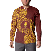 Personalised Tonga Beulah College Button Sweatshirt Since 1938 Special Kupesi Pattern LT9 - Polynesian Pride