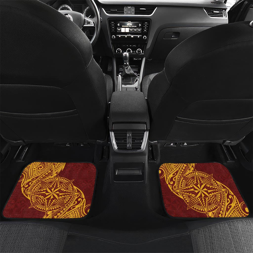 Personalised Tonga Beulah College Car Mats Since 1938 Special Kupesi Pattern LT9 Set 2pcs - Back Gold - Polynesian Pride