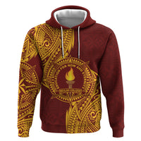 Personalised Tonga Beulah College Hoodie Since 1938 Special Kupesi Pattern LT9 Pullover Hoodie Gold - Polynesian Pride
