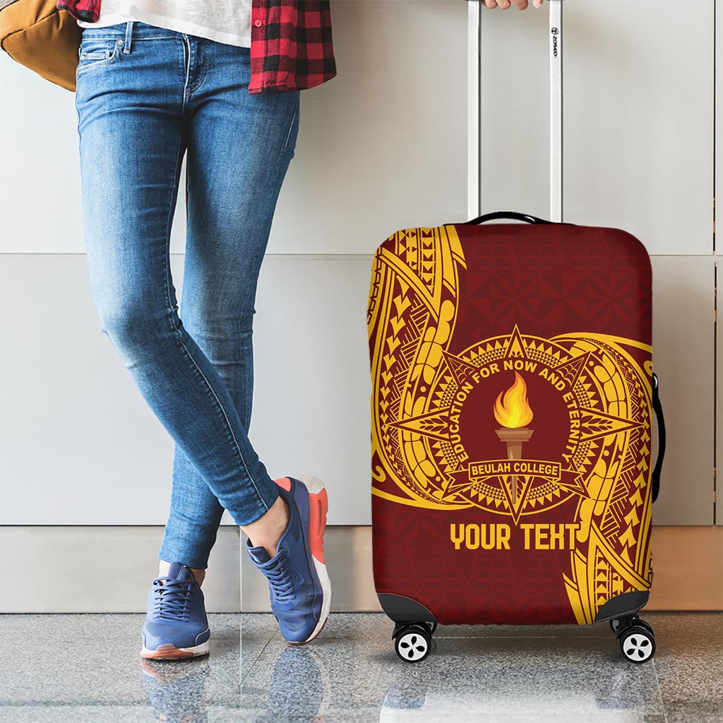 Personalised Tonga Beulah College Luggage Cover Since 1938 Special Kupesi Pattern LT9 - Polynesian Pride
