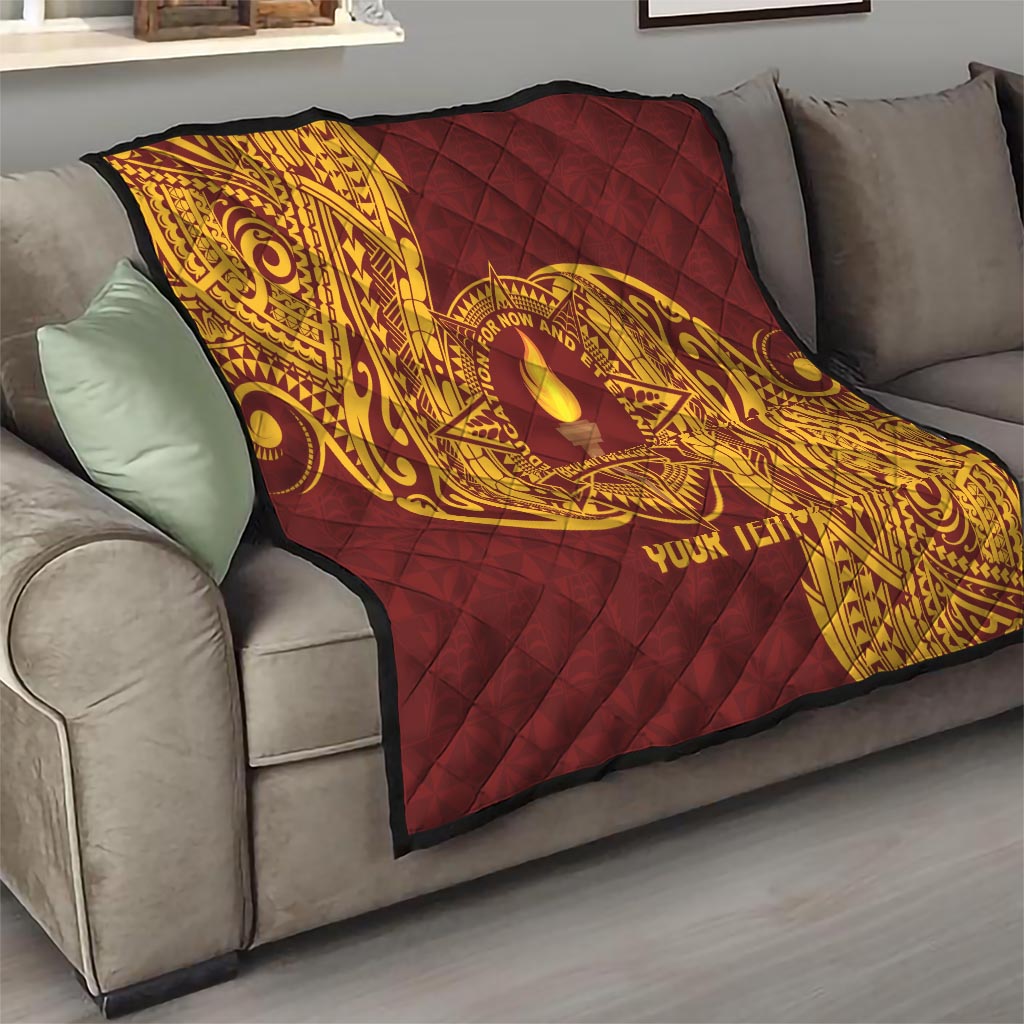 Personalised Tonga Beulah College Quilt Since 1938 Special Kupesi Pattern LT9 - Polynesian Pride