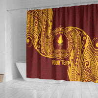 Personalised Tonga Beulah College Shower Curtain Since 1938 Special Kupesi Pattern LT9 - Polynesian Pride