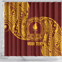 Personalised Tonga Beulah College Shower Curtain Since 1938 Special Kupesi Pattern LT9 - Polynesian Pride
