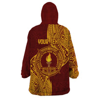 Personalised Tonga Beulah College Wearable Blanket Hoodie Since 1938 Special Kupesi Pattern LT9 - Polynesian Pride