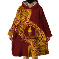Personalised Tonga Beulah College Wearable Blanket Hoodie Since 1938 Special Kupesi Pattern LT9 - Polynesian Pride