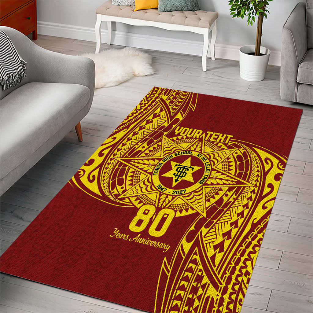 Personalised Tonga High School 77th Anniversary Area Rug Special Kupesi Pattern LT9 - Polynesian Pride