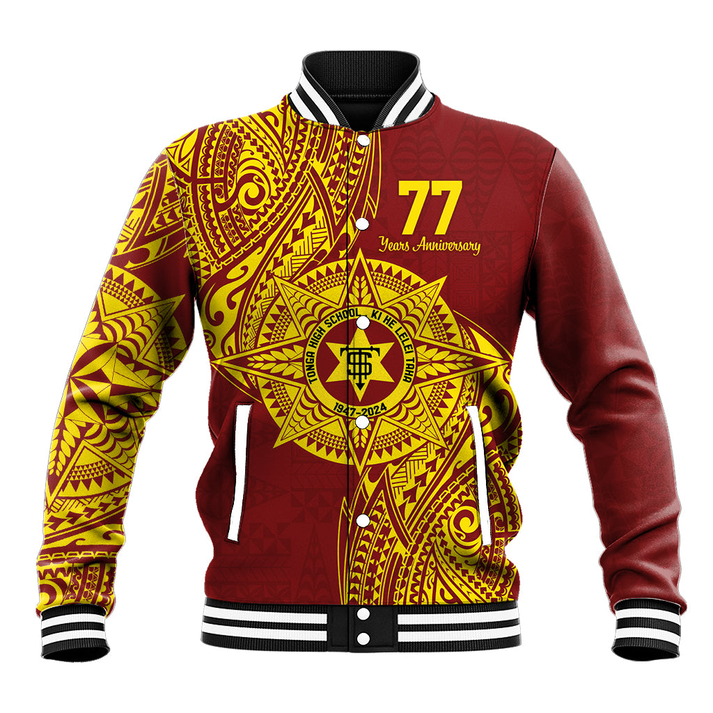 Personalised Tonga High School 77th Anniversary Baseball Jacket Special Kupesi Pattern