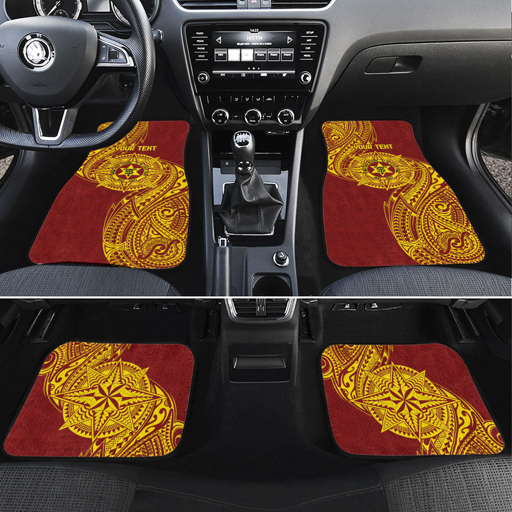 Personalised Tonga High School 77th Anniversary Car Mats Special Kupesi Pattern LT9 Set 4pcs Gold - Polynesian Pride