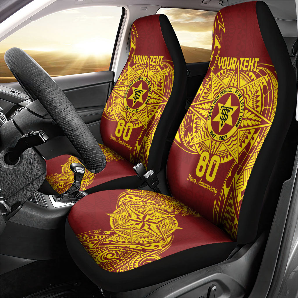 Personalised Tonga High School 80th Anniversary Car Seat Cover Special Kupesi Pattern LT9 - Polynesian Pride