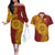 Personalised Tonga High School 77th Anniversary Couples Matching Off The Shoulder Long Sleeve Dress and Hawaiian Shirt Special Kupesi Pattern