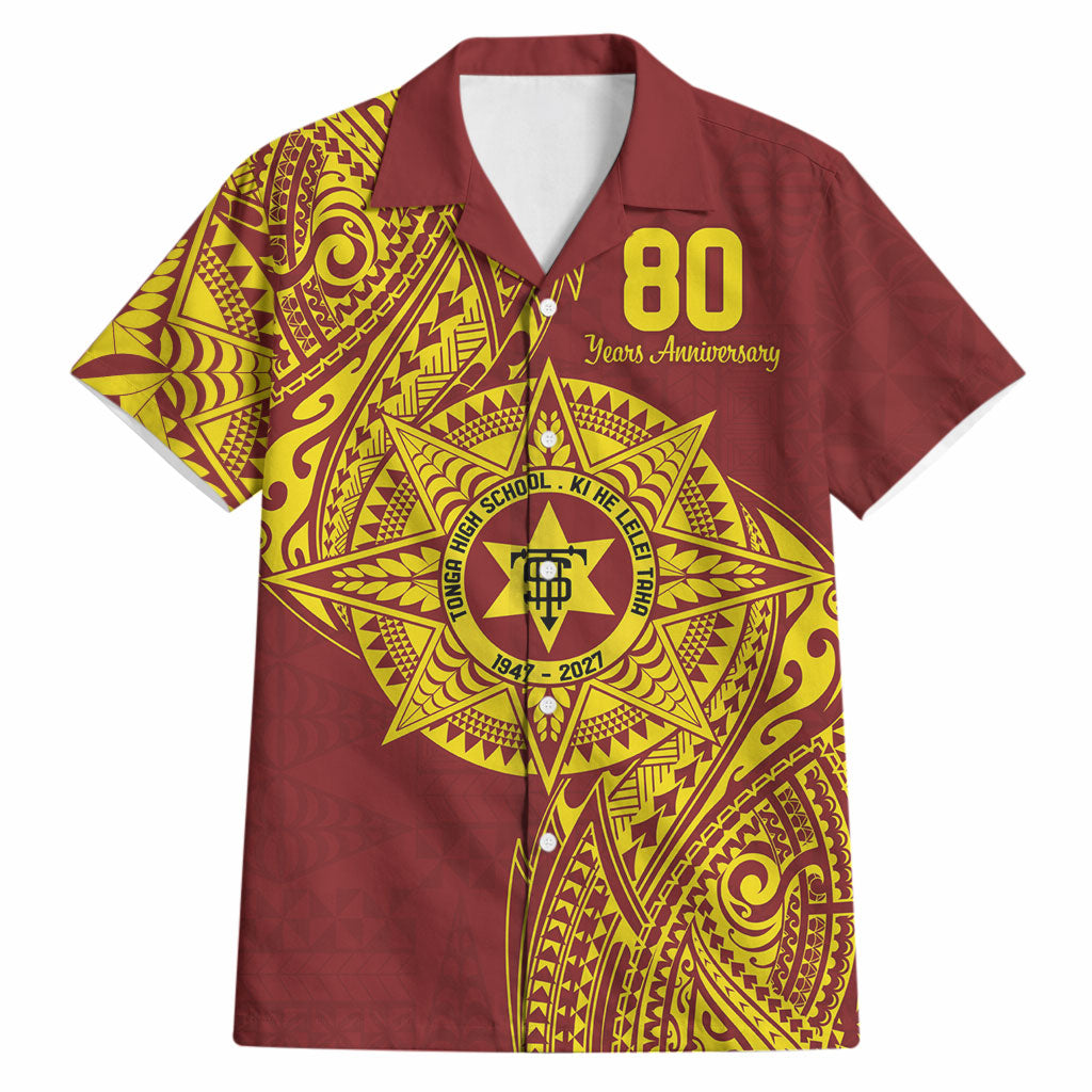Personalised Tonga High School 80th Anniversary Hawaiian Shirt Special Kupesi Pattern LT9 Gold - Polynesian Pride